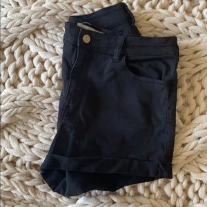 black denim shorts